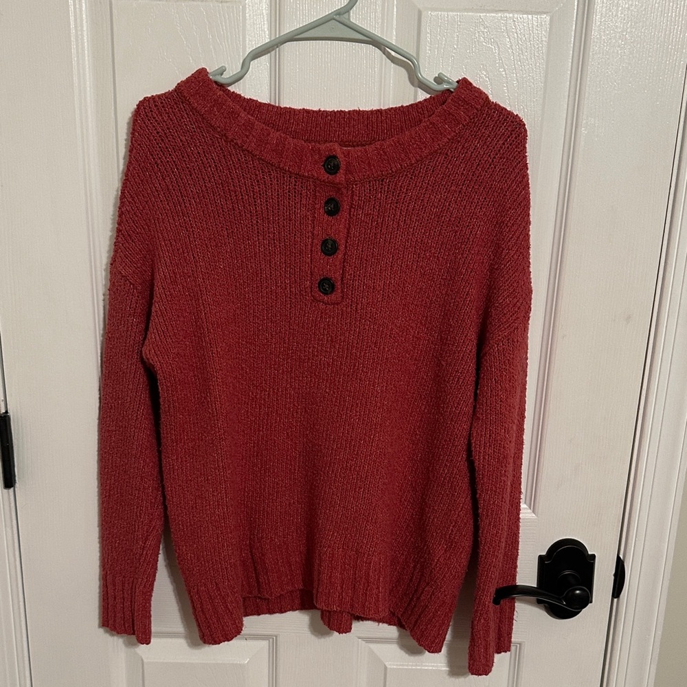 American Eagle Outfitters Red Crew Neck Sweater